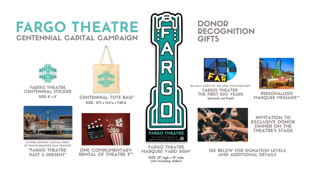 Photographs of the donor recognition gifts